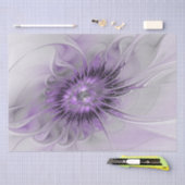 Papier Mousseline Lavande Fleur Dream Moderne Abstrait Fractal Art (Artisanat)