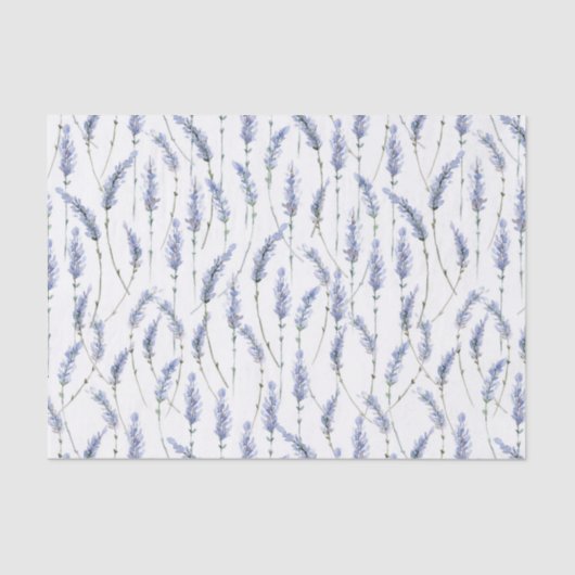 Papier Mousseline Lavande Fleur Sprigs Rustique Floral (Recto)