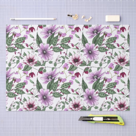 Papier Mousseline Lavande fleurs sans couture motif (Artisanat)