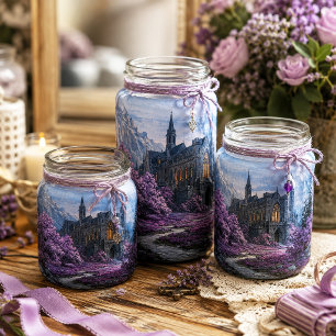Papier Mousseline Lavande Gothique Montagne Château Découpage