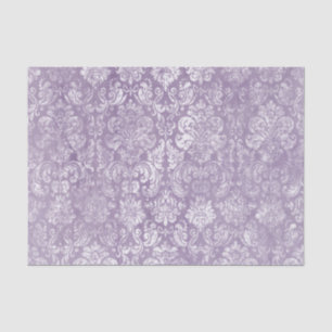 Papier Mousseline Lavande violet Doucement Distressé Damask Modèle