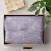 Papier Mousseline Lavande violet Doucement Distressé Damask Modèle (Cadeau)