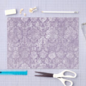 Papier Mousseline Lavande violet Doucement Distressé Damask Modèle (Artisanat)