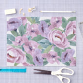 Papier Mousseline Lavendar Purple Aquarelle Rose Fleurs Découpage (Artisanat)