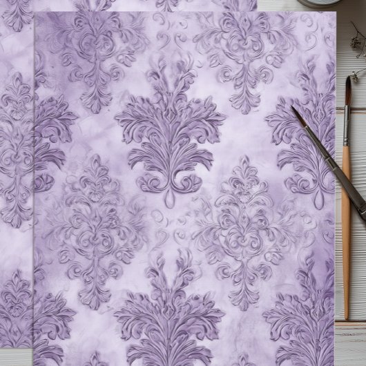 Papier Mousseline Lavender Baroque Scroll 