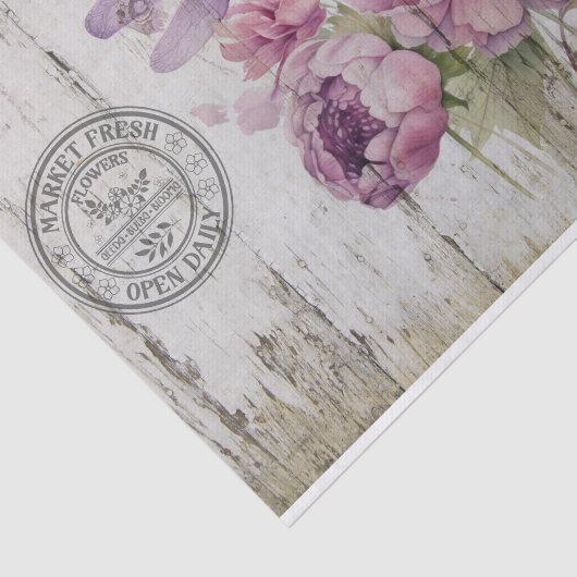 Papier Mousseline Lavender Dragonfly Pink Peonies (Détail)