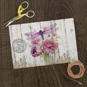 Papier Mousseline Lavender Dragonfly Pink Peonies