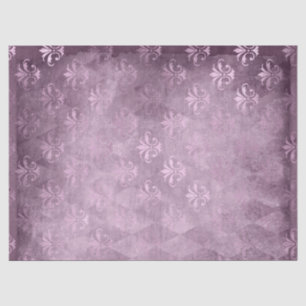 Papier Mousseline Lavender Fleur de Lis Damask Découpage