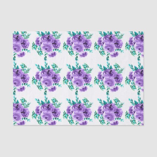 Papier Mousseline Lavender Flowers Design Motif transparent (Recto)
