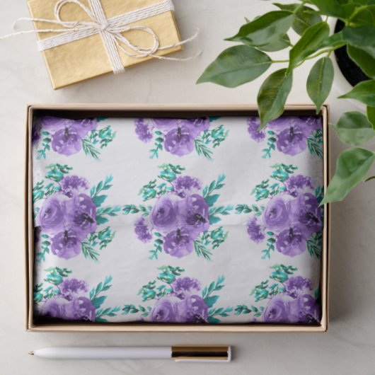 Papier Mousseline Lavender Flowers Design Motif transparent (Cadeau)