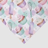Papier Mousseline Lavender Teal Cupcake Whimsical Baking (Détail)
