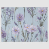 Papier Mousseline Lavender White Daisy Boho Fleur sauvage Decoupage (Recto)