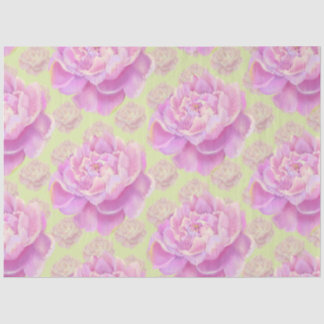 Papier Mousseline Lavish Peony sur vert pâle