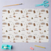 Papier Mousseline Law Scales Gavel Juridique Antique Motif (Artisanat)