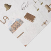 Papier Mousseline Law Scales Gavel Juridique Antique Motif (Détail)