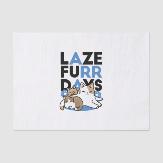 Papier Mousseline Laze Furr Days - Cute Lazy Cats Design (Recto)