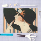 Papier Mousseline "L'Casquette noir" Art Déco par George Barbier (Artisanat)