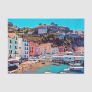 Papier Mousseline ldp SORRENTO - panorama - plage -