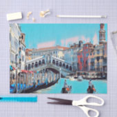 Papier Mousseline ldp VENICE - gondolas - rialto - (Artisanat)