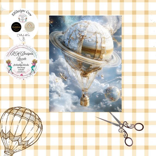 Papier Mousseline Le ballon à air chaud de découpage ressemble à Sat