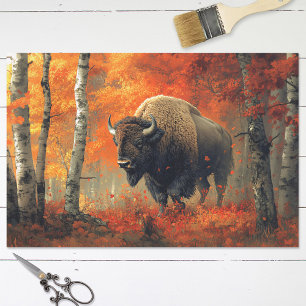 Papier Mousseline Le bison dans la page Découpage artisanale des boi