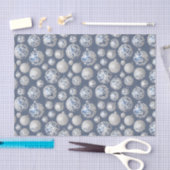 Papier Mousseline Le Blue & Silver Christmas Bulb Series Design 14 (Artisanat)