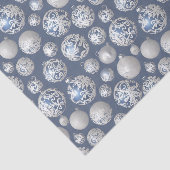 Papier Mousseline Le Blue & Silver Christmas Bulb Series Design 14 (Détail)