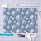 Papier Mousseline Le Blue & Silver Christmas Bulb Series Design 15 (Artisanat)