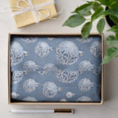 Papier Mousseline Le Blue & Silver Christmas Bulb Series Design 15 (Cadeau)