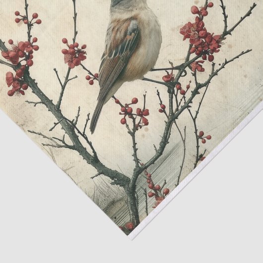 Papier Mousseline Le Bruant solitaire (Détail)