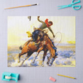 Papier Mousseline "Le Bucker" Western Art de Charles M Russell (Artisanat)