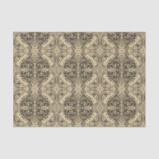 Papier Mousseline Le Butterfly Sepia, un élégant style d'époque Vint (Recto)