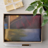 Papier Mousseline Le Cabine de la pêche dans l'anse sous la lune (Cadeau)