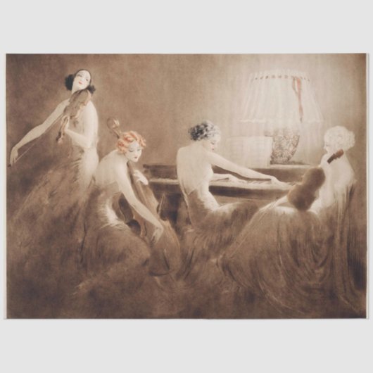 Papier Mousseline Le Cahier de Découpage Art Déco Concert (Recto)