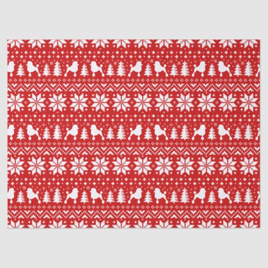 Papier Mousseline Le caniche standard silhouette le motif de Noël (Recto)