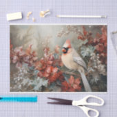 Papier Mousseline Le cardinal de Noël Holly Berry dans le découpage (Artisanat)