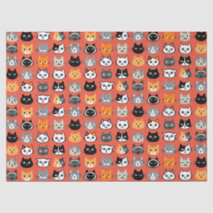 Papier Mousseline Le Cat mignon face au Motif  Chats de cerfs-volant