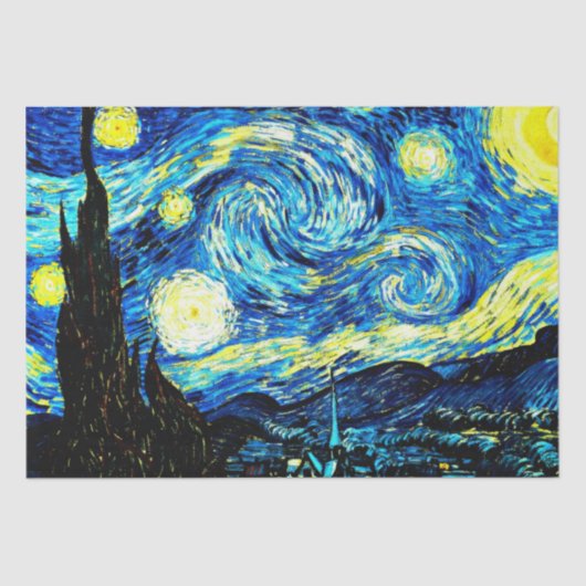 Papier Mousseline Le célèbre tableau de Van Gogh, Starry Night, (Recto)