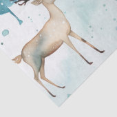 Papier Mousseline Le Cerf D'Aquarelle En Forêt D'Hiver Noël (Détail)