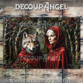 Papier Mousseline Le chaperon rouge et le loup : Partenaires dans le