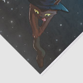 Papier Mousseline Le chat mignon de sorcière met l'illustration en (Détail)