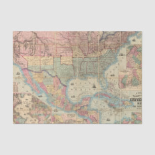 Papier Mousseline Le chemin de fer et la carte militaire de Colton