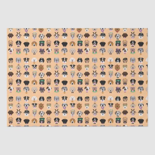 Papier Mousseline Le chien d'Halloween face au Motif (Recto)