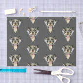 Papier Mousseline Le "chiot observe" l'aquarelle de chien de pitbull (Artisanat)