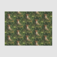 Le chou renard dans un Motif de forêt verte