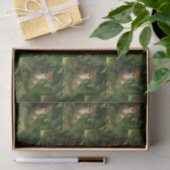 Papier Mousseline Le chou renard dans un Motif de forêt verte (Cadeau)