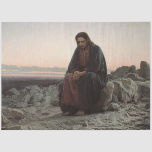 Papier Mousseline Le Christ dans le désert (par Ivan Kramskoi) (Recto)