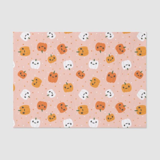 Papier Mousseline Le Citrouille Cute Kawaii fait face au Motif (Recto)