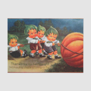 Papier Mousseline Le citrouille vintage de Halloween badine le tissu