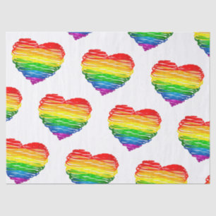 Papier Mousseline Le cœur arc-en-ciel de SlipperyJoe griffonné tourb